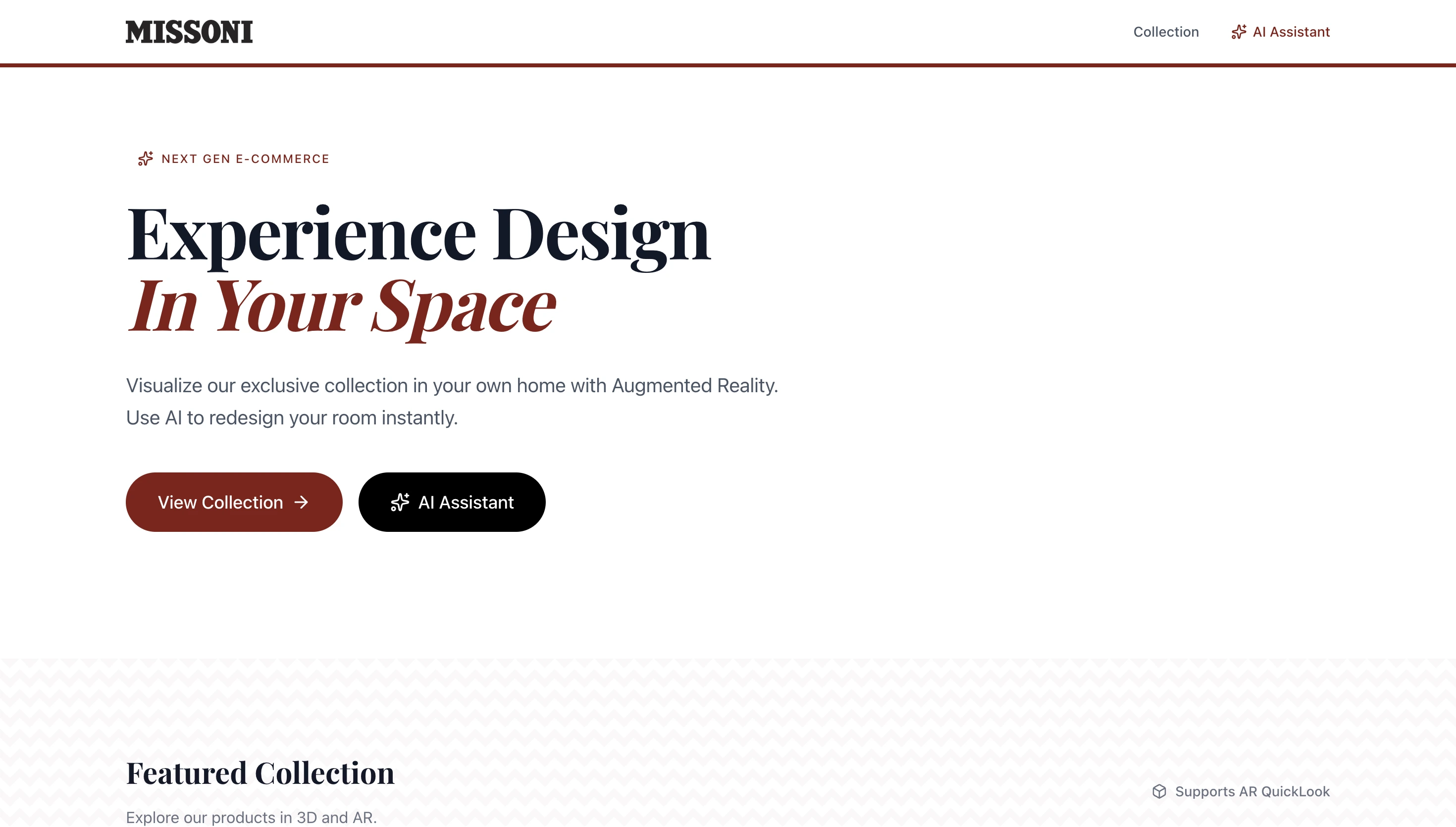 Immersive E-commerce with AR and AI for Missoni Home - Image 1